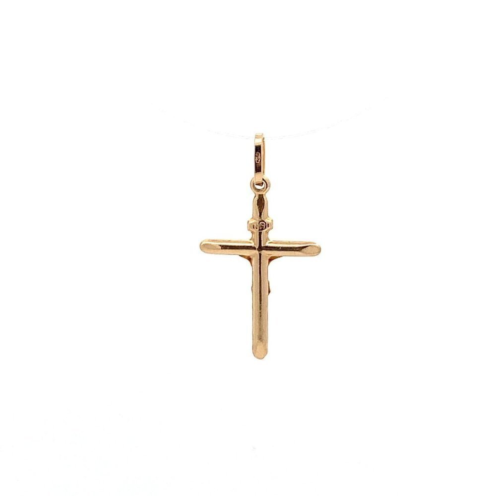 18K Yellow Gold Pendant Cross Jesus Christ 1.20 grams - Picture 7 of 13